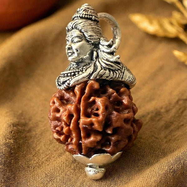 Shiva Pendant with 5 Mukhi Nepali Rudraksha