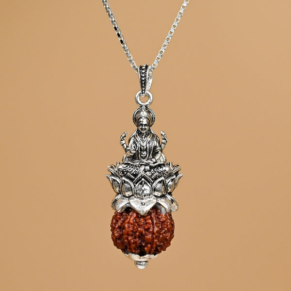 Lakshmiji Pendant with 7 Mukhi Nepali Rudraksha