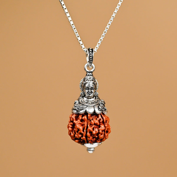 Kartikeya Pendant with 6 Mukhi Nepali Rudraksha