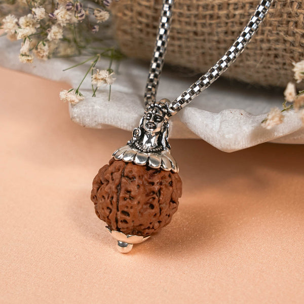 Adiyogi Pendant (4 Mukhi Nepali Rudraksha)