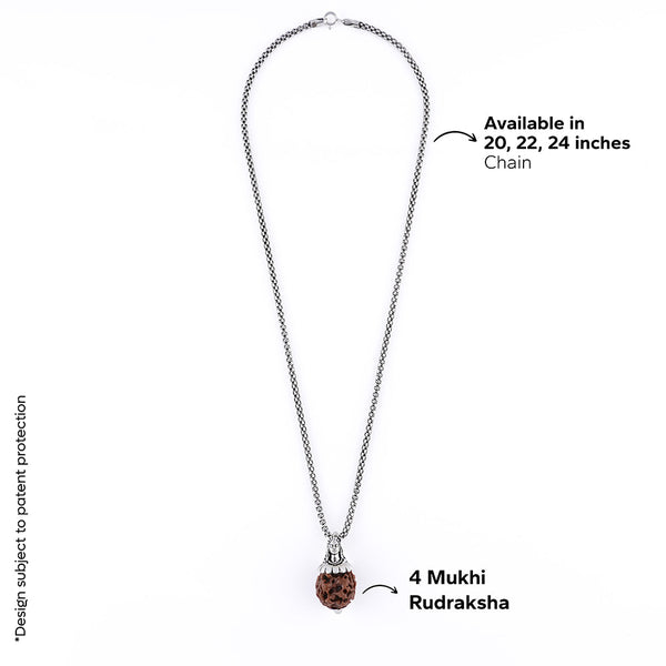 Adiyogi Pendant (4 Mukhi Nepali Rudraksha)