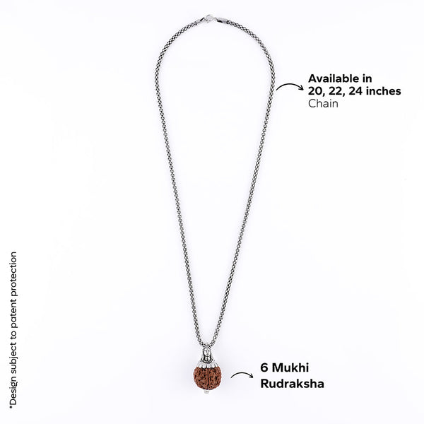Adiyogi Pendant (6 Mukhi Nepali Rudraksha)