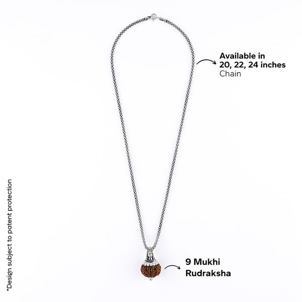Adiyogi Pendant (9 Mukhi Nepali Rudraksha)