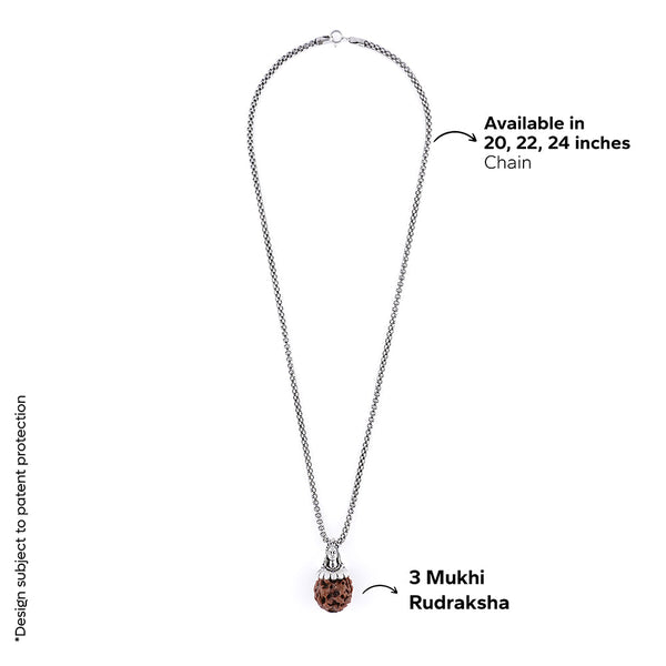 Adiyogi Pendant (3 Mukhi Nepali Rudraksha)