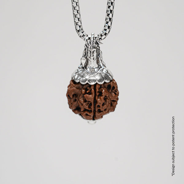 Adiyogi Pendant (4 Mukhi Nepali Rudraksha)