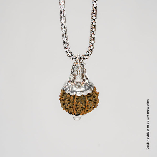 Adiyogi Pendant (9 Mukhi Nepali Rudraksha)