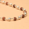Rudraksha With CNC Silver Beads Mala