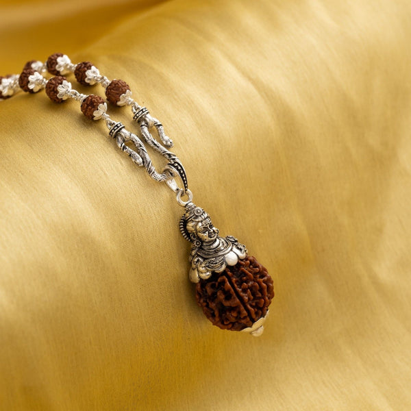 Kartikeya Pendant with 6 Mukhi Nepali Rudraksha
