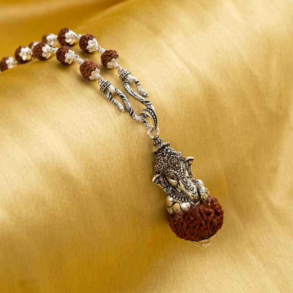 Ganeshji Pendant with 8 Mukhi Nepali Rudraksha