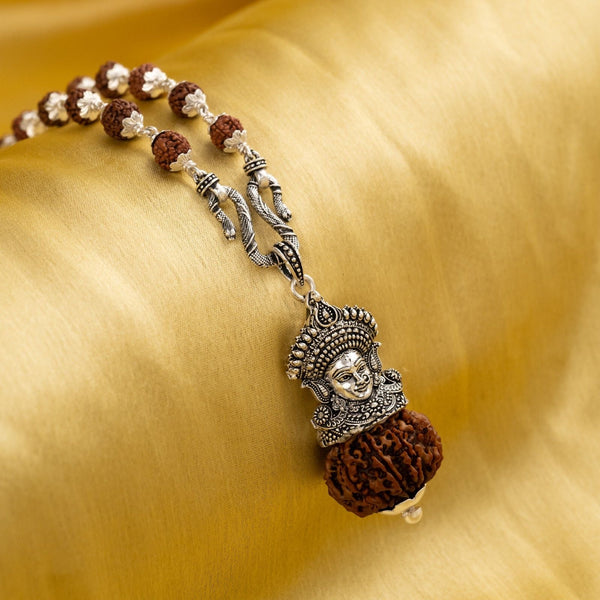 Maa Durga Pendant with 9 Mukhi Nepali Rudraksha
